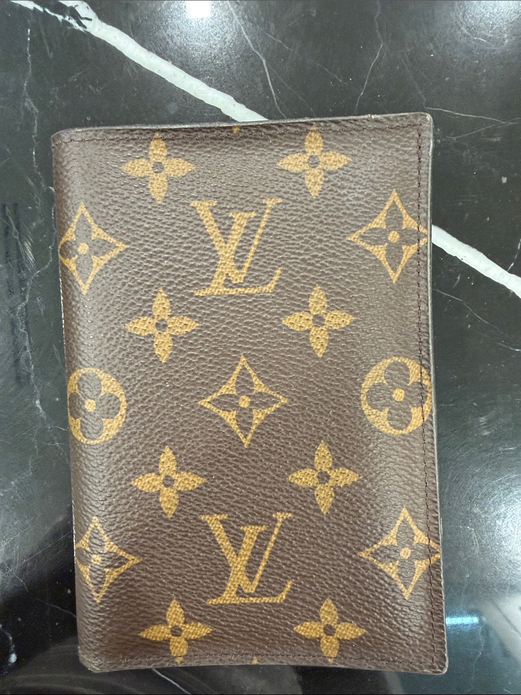 Louis Vuitton Monogram Canvas Passport Holder Brown And Tan